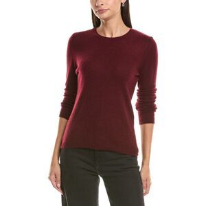 Forte Cashmere Womens  Crewneck Cashmere Sweater, Red